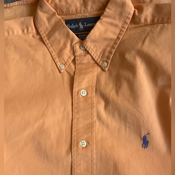 Ralph Lauren "Blake" Orange Heavy Weight Long Sleeve Button Down Sz M- ex cond - Picture 4 of 9
